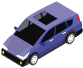 行きの紫の車